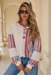 Beige Patchwork Top