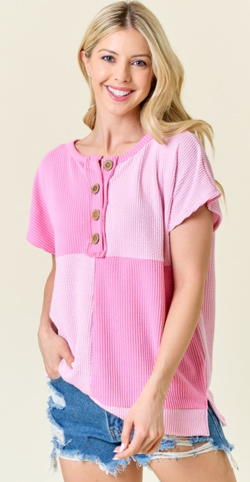 Pink Checks Top
