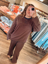 Load image into Gallery viewer, Navy/Brown Stripe Set
