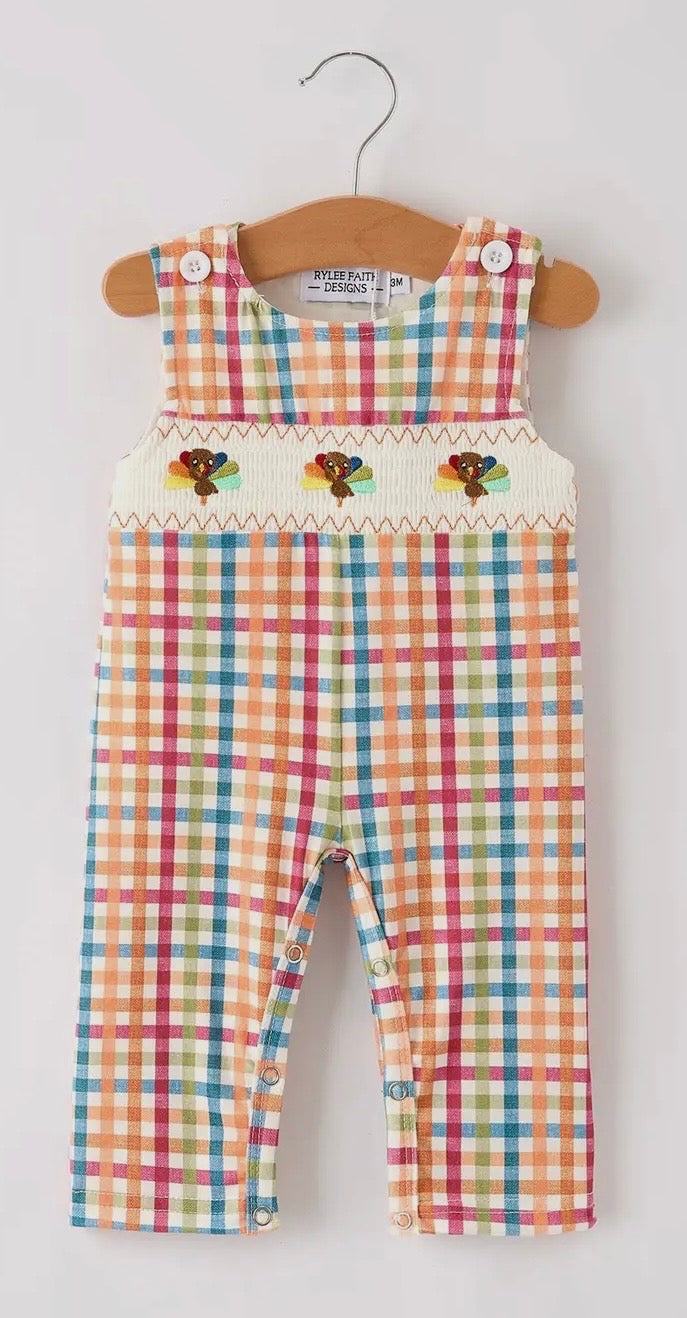 Plaid Turkey Romper