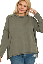 Load image into Gallery viewer, Ribbed Long Sleeve Top - Reg + Curvy
