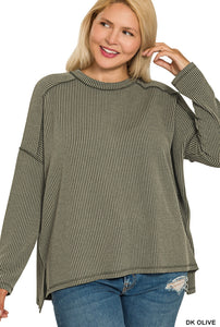 Ribbed Long Sleeve Top - Reg + Curvy