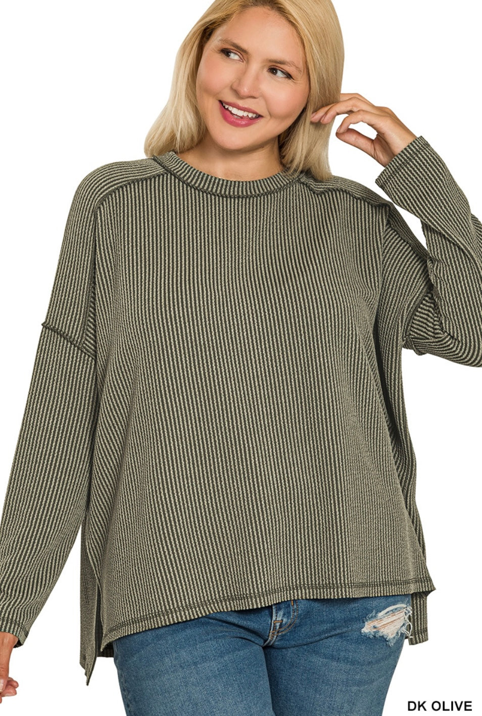 Ribbed Long Sleeve Top - Reg + Curvy