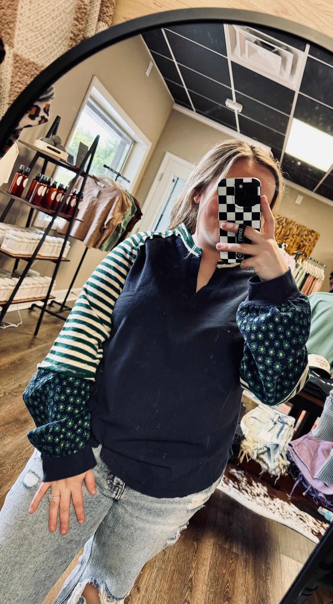 Floral Stripe Top