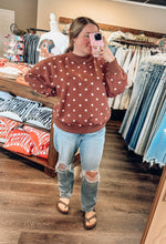 Load image into Gallery viewer, Oversized Mocha Dot Crewneck
