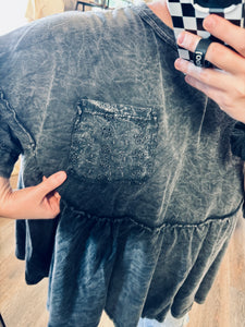 Lace Pocket Oversized Tee