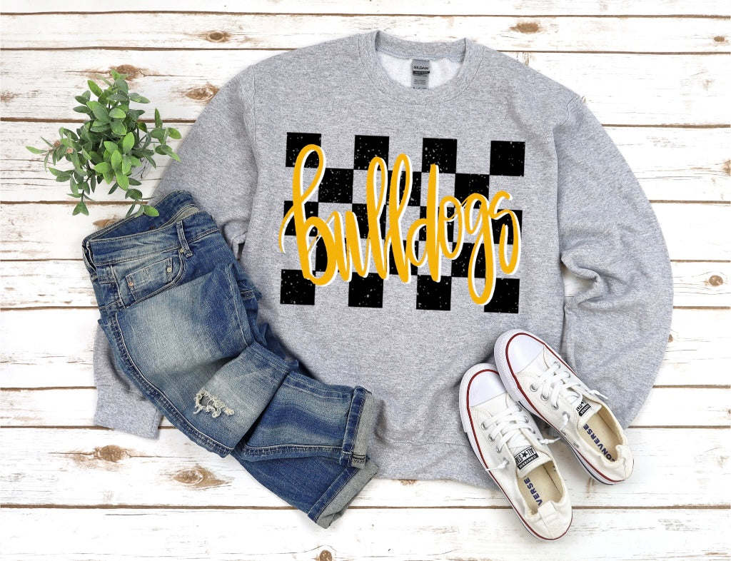 Checkered Bulldogs Crewneck