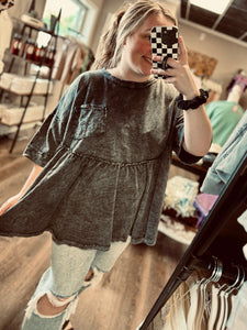Lace Pocket Oversized Tee