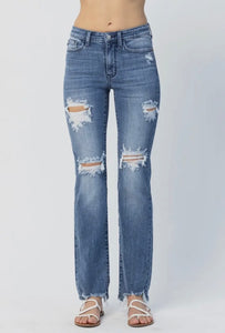 Judy Blue Mid Rise Straight - Reg + Curvy