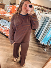 Load image into Gallery viewer, Navy/Brown Stripe Set
