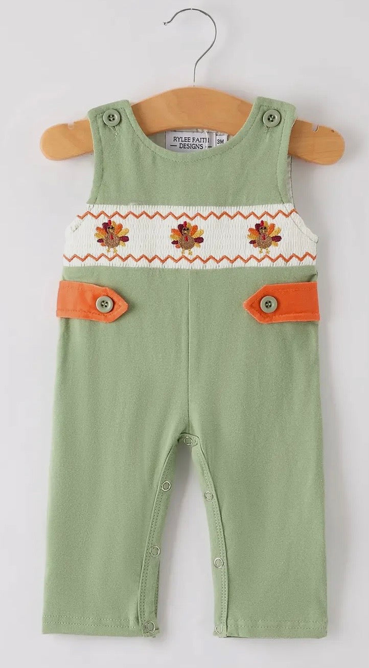 Green Turkey Romper