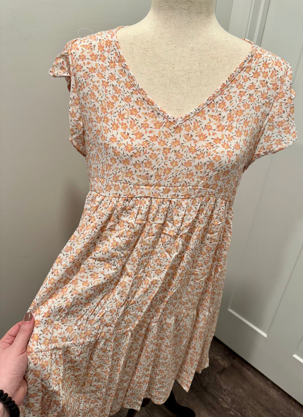 Coral Floral Dress