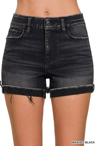 Washed Black Shorts